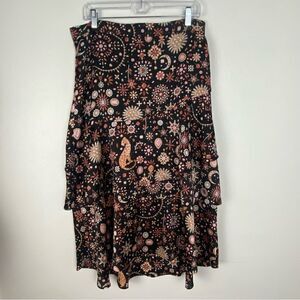NWT Ann Taylor Sun Moon Stars Tiered Skirt Fairy Whimsigoth Celestial Size 12